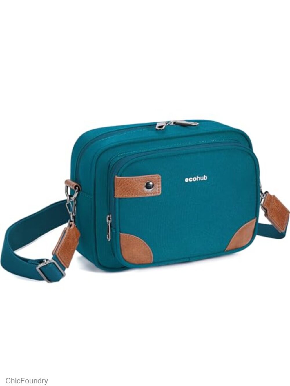 ECOHUB Crossbody Wallet Men RFID-Blocking Shoulder Bag Oxford Water-Resistant